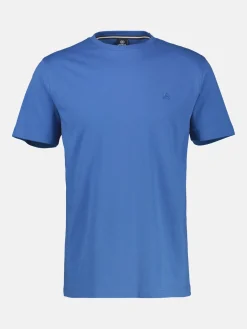 Basic T-shirt met logosteek, effen kleur