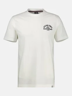 Gestreept T-shirt met voor- en achterkantprint